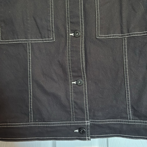 Vans In The Know women’s black canvas jean jacket size medium - Picture 4 of 8